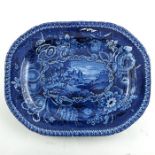 A Ralph Hall, Staffordshire blue and white platter
