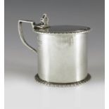 Goldsmiths and Silversmiths Company, London 1912, a George V silver mustard pot, cylindrical form wi