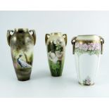 Three Reinhold Schlegelmilch, R S Poland China vases