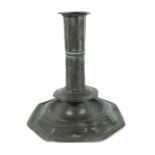 A Charles II style pewter candlestick