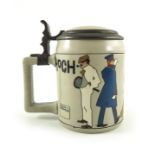 Ludwig Hohlwein for Mettlach, Villeroy and Boch, a half litre stein, incised Hoch Sport with figures