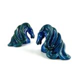 A pair of Italian maiolica bookends