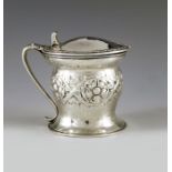 Omar Ramsden and Alwyn Carr, London 1912, an Arts and Crafts silver mustard pot, planished double og