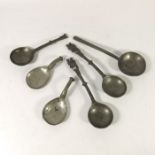 A collection of 18th century and later pewter spoons