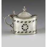 William Aitken, Birmingham 1913, a George V silver mustard pot, straight sided lozenge form, bright