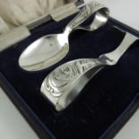 A George V novelty silver feeder set, Levi and Salaman