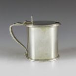 Tiffany and Co., New York circa 1912, an American silver mustard pot, cylindrical form, fluted borde