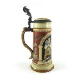 Mettlach, Villeroy and Boch, a half litre stein, incised Tavern Scene