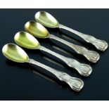 A set of four George III Irish silver egg spoons