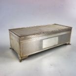 An Elizabeth II silver jewellery casket cigar box, Harman Brothers