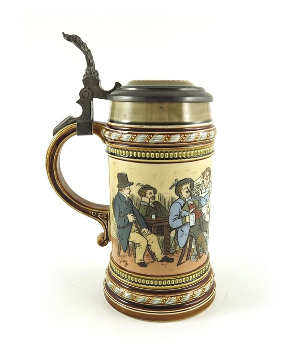 C Gorig for Mettlach, Villeroy and Boch, a half litre stein, Hunters Tales, Es Lebe der Nimrod