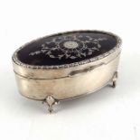 A George V silver and tortoiseshell jewellery box, Mappin and Webb