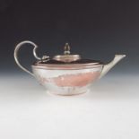 W A S Benson, an Arts and Crafts silver plated teapot