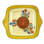 Clarice Cliff for Wilkinson, a Crocus sandwich serving plate