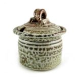 Jane Hamlyn, a salt glazed studio pottery jam pot and cover