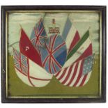 An Edwardian woolwork picture of military flags