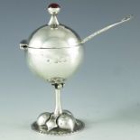 Charles Robert Ashbee for Guild of Handicraft, London 1903, an Arts and Crafts silver pedestal musta