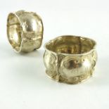 A pair of 19th century Continental silver napkin rings, Imperial Russian import marks