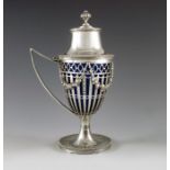 Israel Sigmund Greenland, import Birmingham 1902, a Dutch silver mustard pot, Neoclassical pedestal
