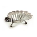 An Elizabeth II silver shell butter dish