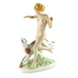 A Royal Dux Art Deco style figure of Diana the Huntress