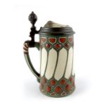 Mettlach, Villeroy and Boch, a half litre stein, incised Jugendstil design