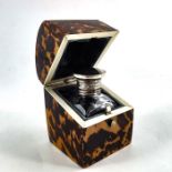 A Victorian tortoiseshell scent bottle case