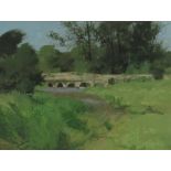 Allan Laycock (b.1928), River Scene, oil on board, signed, 26cm x 34cm, framed