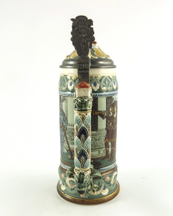 Mettlach, Villeroy and Boch, a litre Lohengrin stein - Image 4 of 6