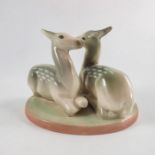 A Myottt Goldscheider figure of two deer