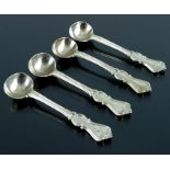 A set of four Victorian silver salt spoons