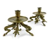 A pair of 19th century French gilt bronze candlesticks
