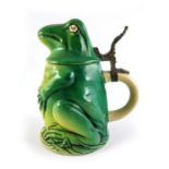 Matthias Grimsheid, a novelty half litre stein, in the form of a frog