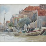 David Gould Green (1854-1918), Riverside Barges