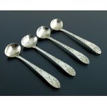 A set of four George III Irish silver salt spoons