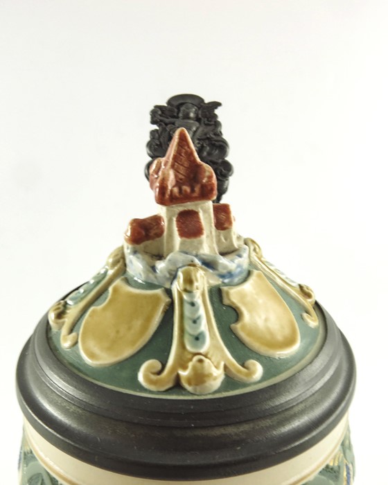 Mettlach, Villeroy and Boch, a litre Lohengrin stein - Image 5 of 6