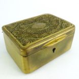 A gilt metal jewel casket