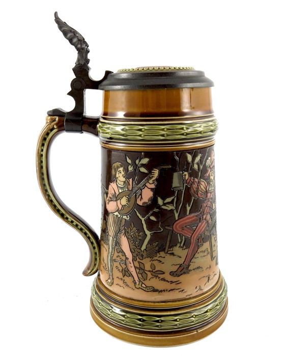 Christian Warth for Mettlach, Villeroy and Boch, a half litre stein, incised forest drinkers - Image 2 of 7