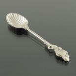 A George II cast silver teaspoon, circa 1740