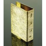 Gerald Benney, a Modernist silver gilt matchbox sleeve, London 1975