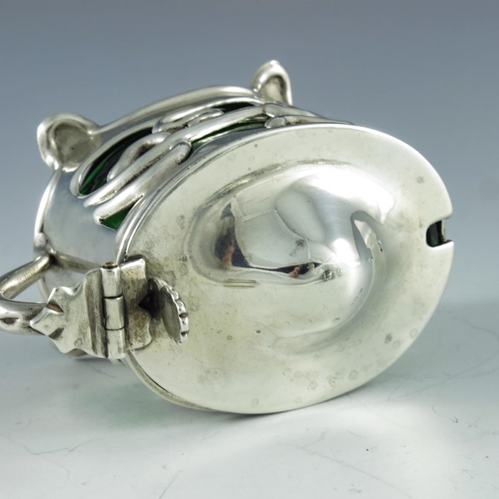William Devenport, Birmingham 1905, an Arts and Crafts silver mustard pot, oval cylinder form, retic - Image 6 of 8