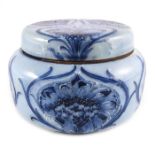 William Moorcroft for James MacIntyre, a Cornflower on blue tobacco jar