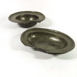 Two 18th century pewter bleeding bowls