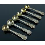 Six William IV and Victorian silver salt spoons