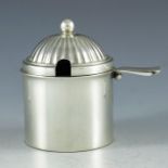 Ove Brobeck for Georg Jensen, circa 1930s, an Art Deco Danish silver mustard pot, model 627, cylindr