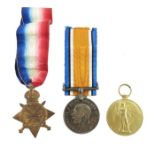 World War One medal group: 1914-15 Star, British War Medal and Victory Medal