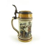 Christian Warth for Mettlach, Villeroy and Boch, a half litre stein, Tavern Musician and Girl