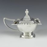Thomas Bradbury and Sons, Sheffield 1902, an Edwardian silver mustard pot, elongated straight sided