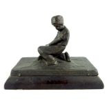 Peter Tereszczuk, an Art Deco Austrian bronze figure of kneeling boy