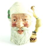 A Royal Doulton large character jug, Santa Claus doll handle, unfinished white hat, Royal Doulton ma